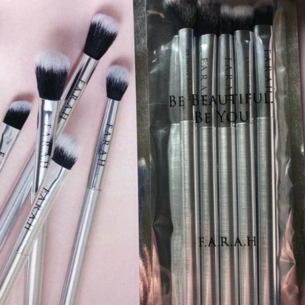 FARAH Be You Be Beautiful 5pc Sealed Silver Wand Brushes NWT SuperSoft Brushes